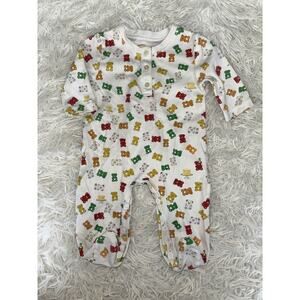 Petidoux Baby Sz. 0-3 Mo. Gummy Bear Design Footed One Piece. Soft, Adorable